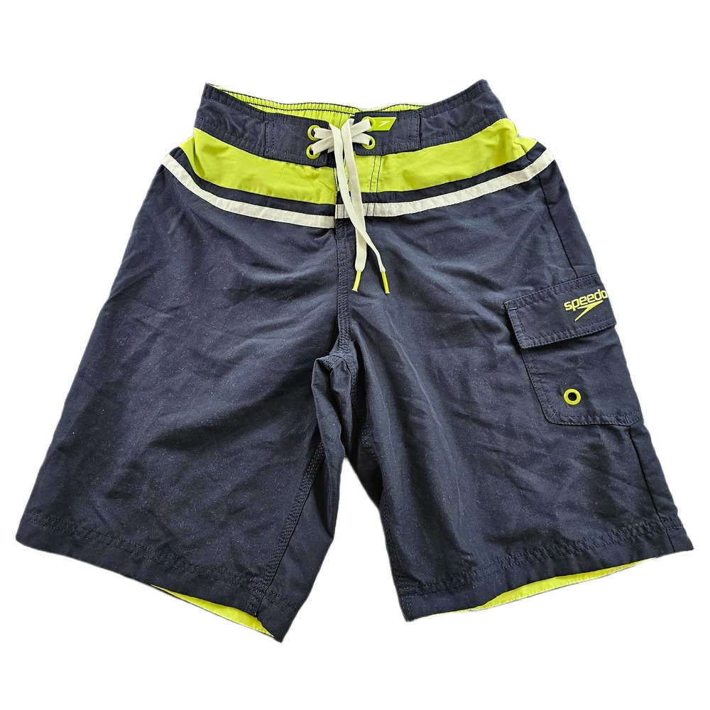Speedo Board Shorts teen Medium Navy Mesh Lined Swimwear Water Polo Surf Surfing